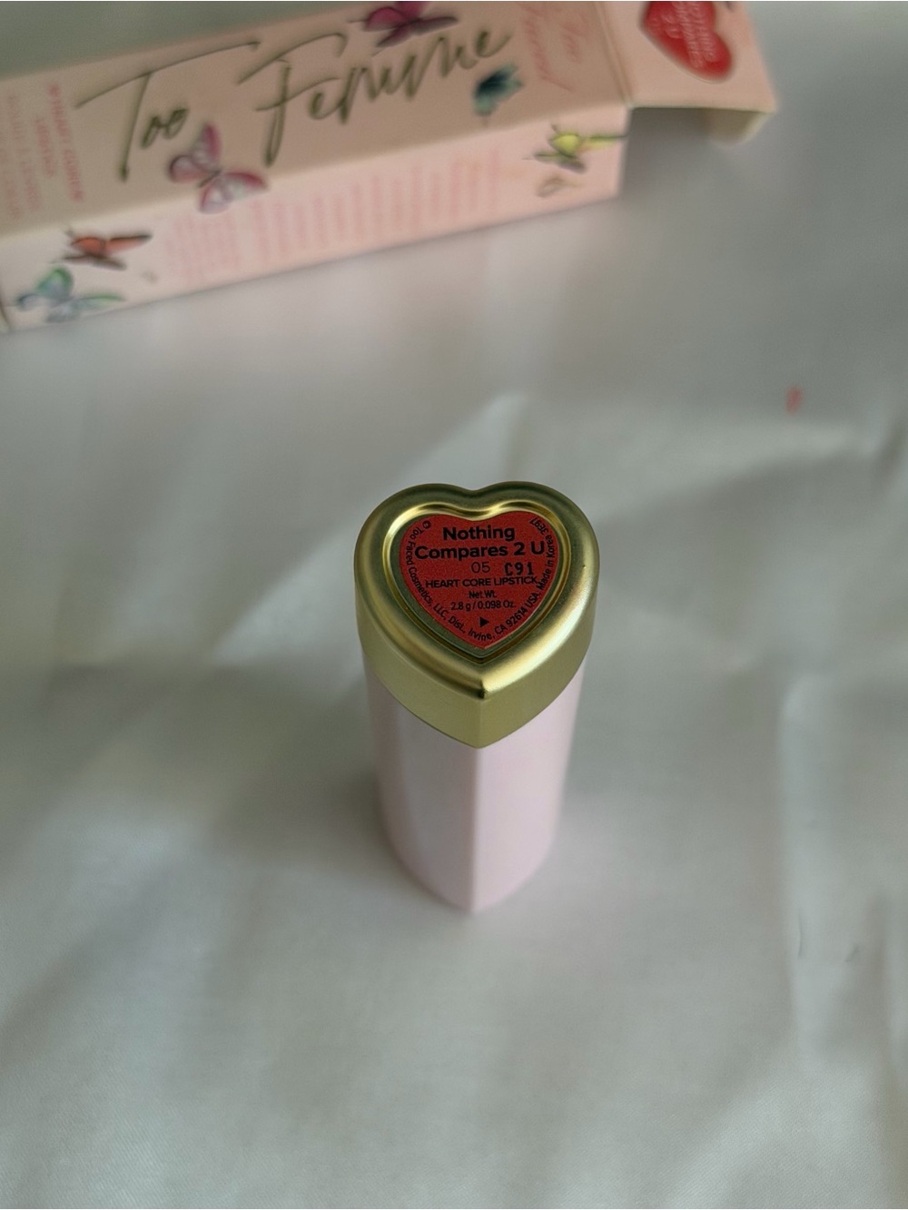 BNIB Too Faced Too Femme Heart Core Lipstick in Nothing Compares 2 U – Full Size - Picture 4 of 4